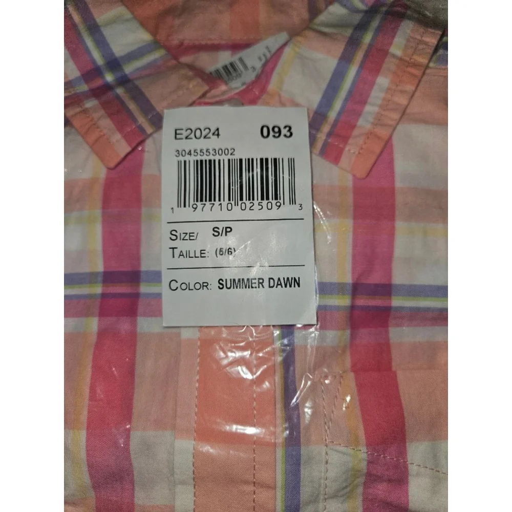 The Children's Place Plaid Button Down Short Sleeve Shirt Boy's Size 5/6 NEW